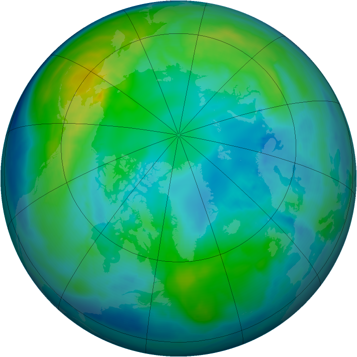 Arctic ozone map for 24 October 2009